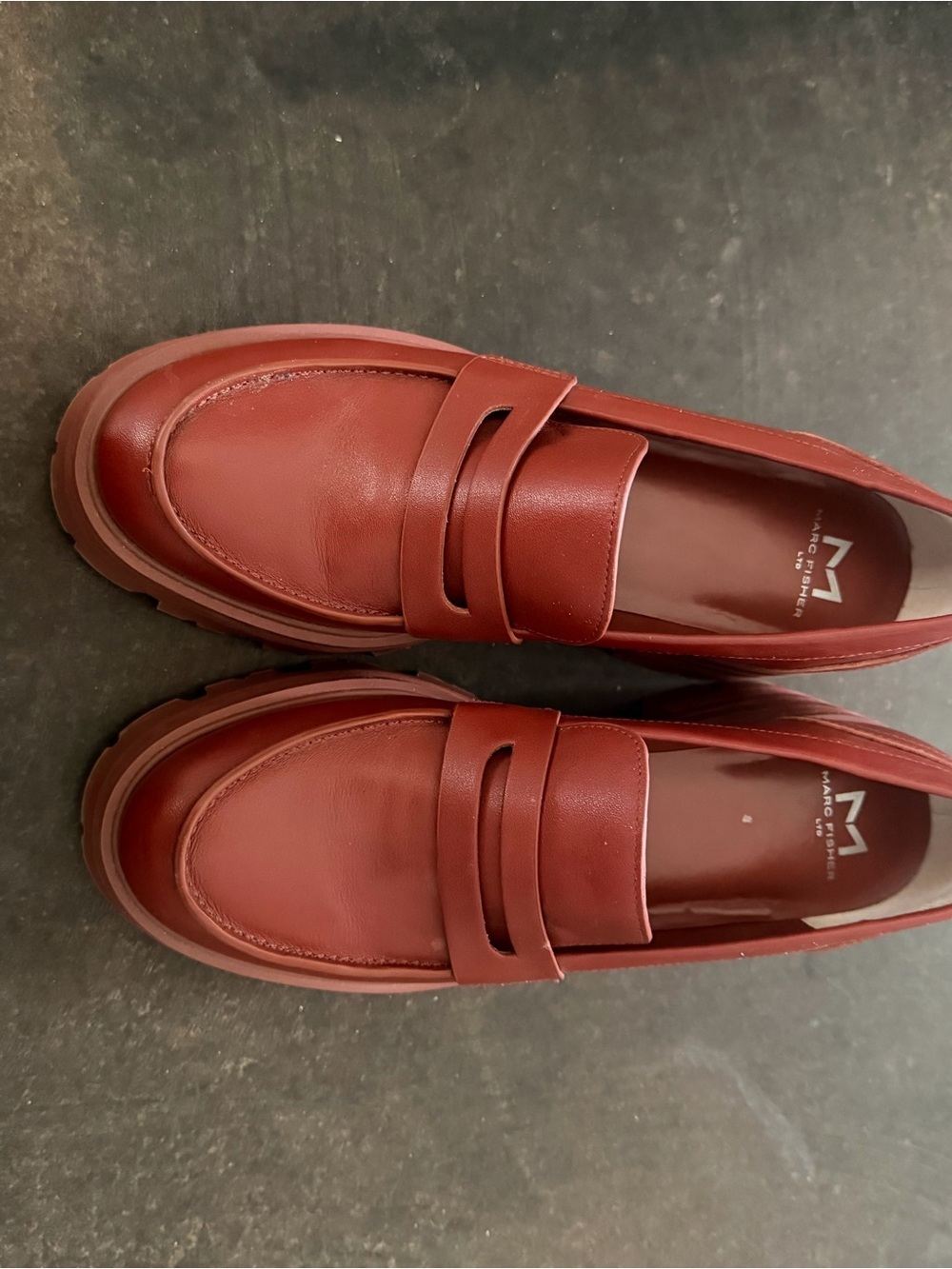 Cognac Brown Penny Loafers size 7 Marc Fisher